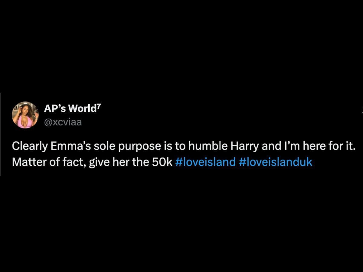 Netizens praise Harry's ex, Emma (Image via X/@xcviaa)